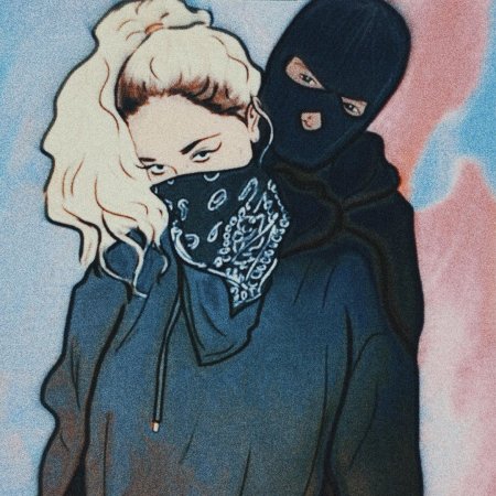 Девушка в балаклаве арт