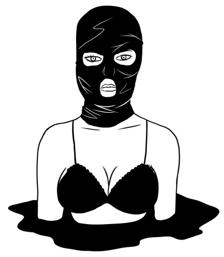 Девушка в балаклаве эскиз