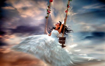 Девушка на качели