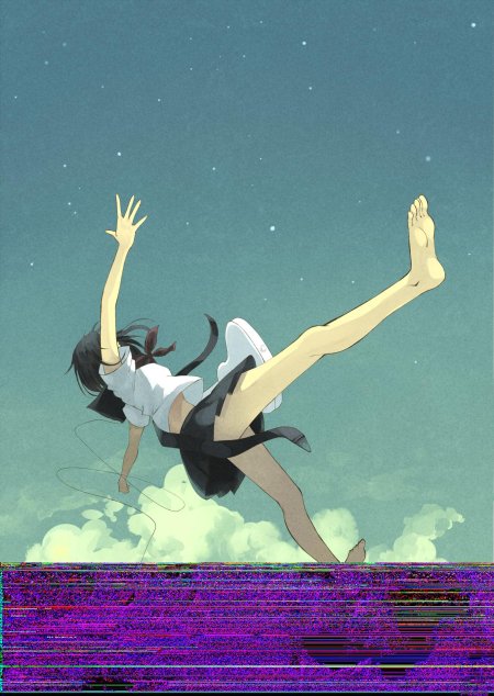 Аниме девушка падает