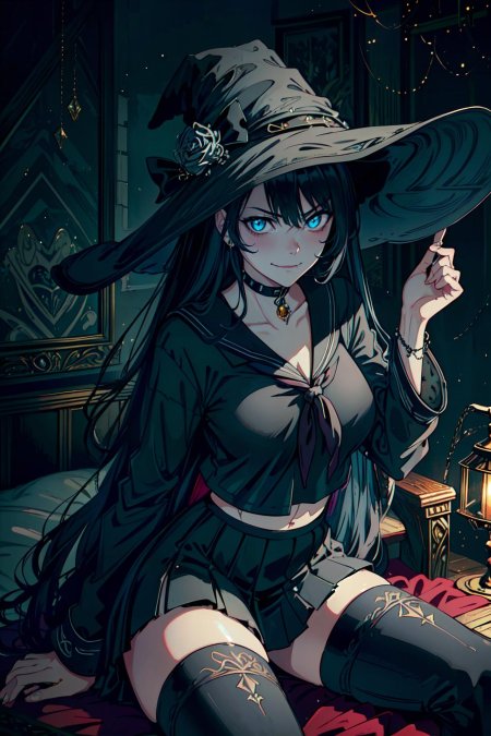 Аниме девушка ведьма