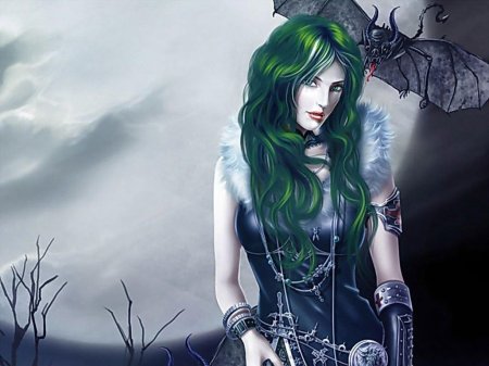 Ведьма с зелеными волосами