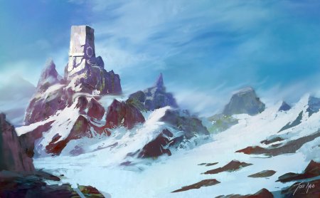 Снежные горы арт