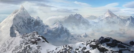 Снежные горы арт