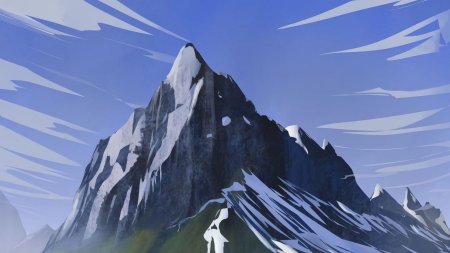 Вершина заснеженной горы арт