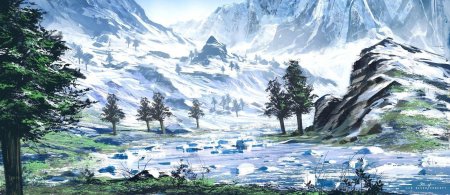 Снежные горы арт