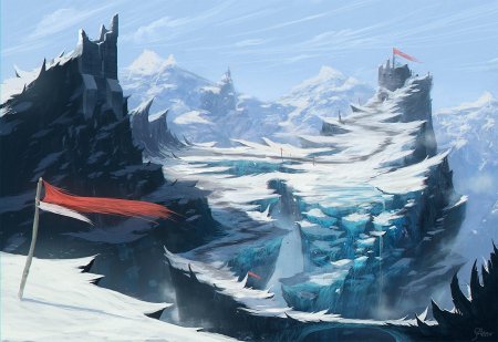 Снежные горы арт