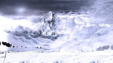 Снежные горы арт
