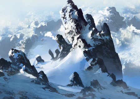 Снежные горы арт