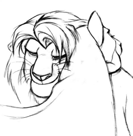 Король лев симба карандашом