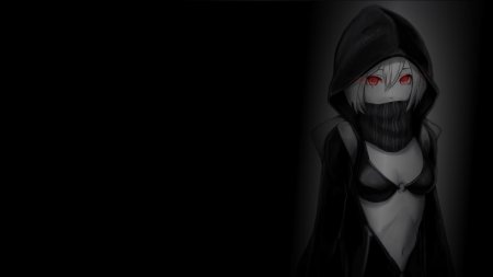 Аниме девушка в капюшоне