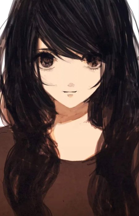 Аниме девушка с черными волосами