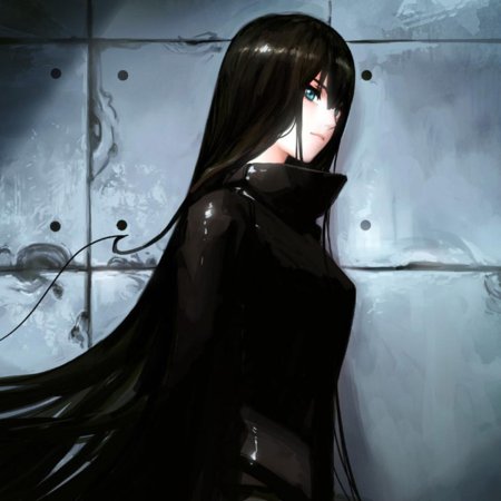 Аниме девушка с черными волосами