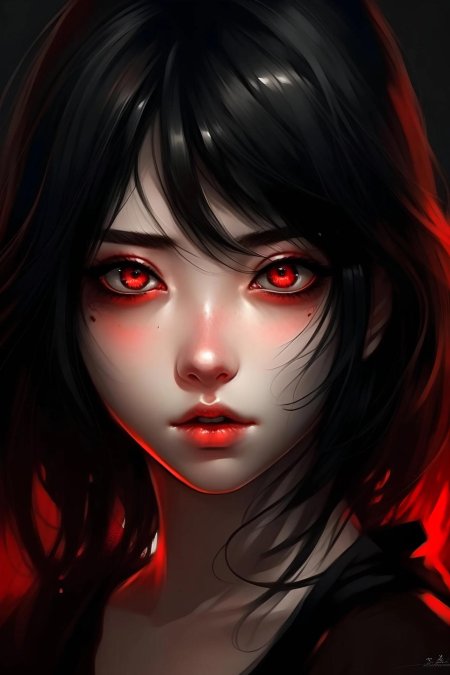 Девушка с красными глазами