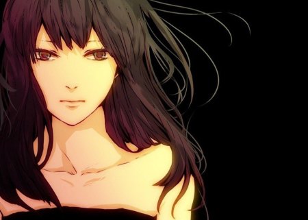 Аниме девушка с черными волосами