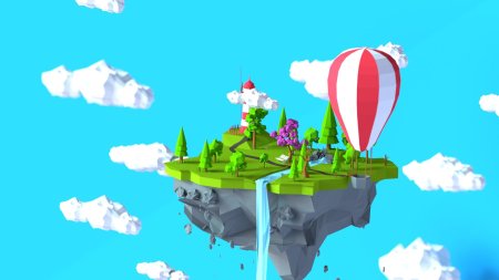 Low poly летающий остров