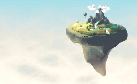Летающий остров лоу поли