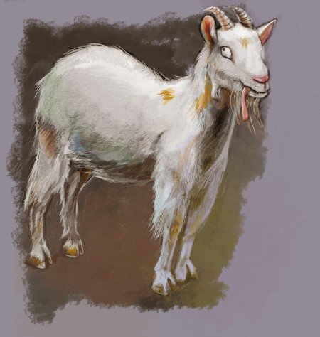 Картина коза с козлятами