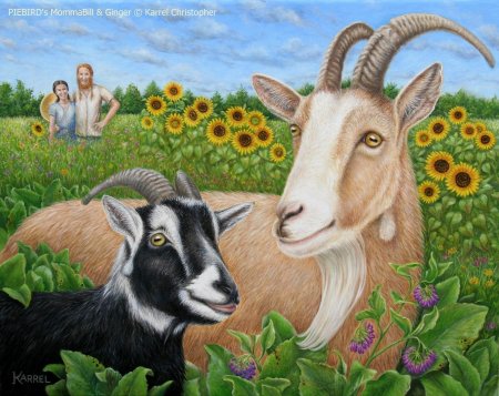 Картина коза с козлятами