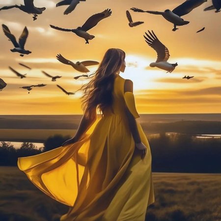 Девушка с птицей