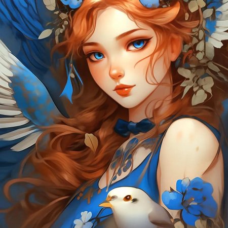 Девушка с птицей