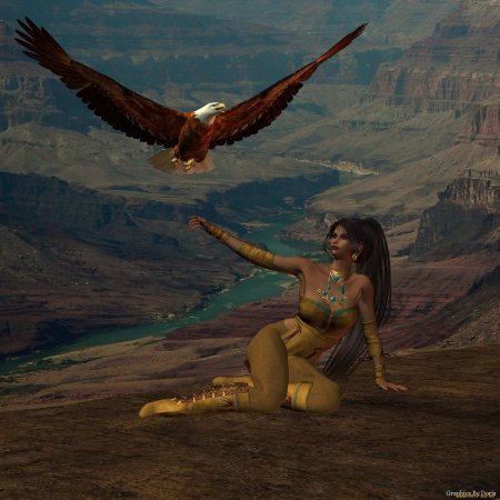 Девушка с орлом
