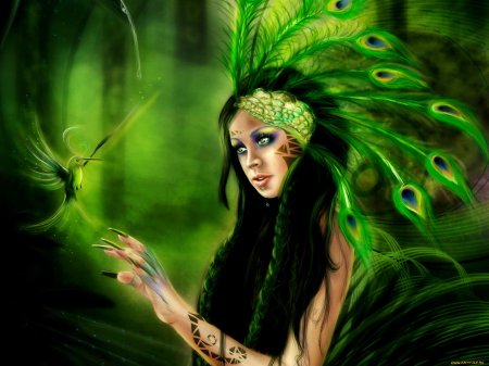 Девушка павлин