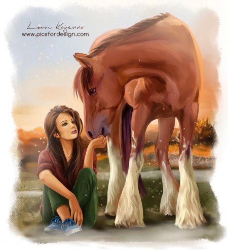 Лошадь с девушкой