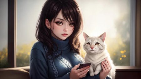 Аниме котики девушки