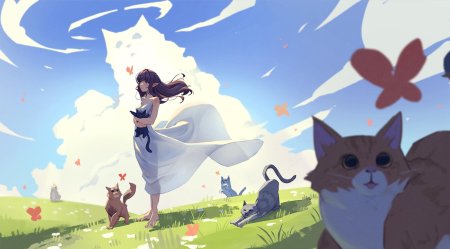 Аниме девочки котики