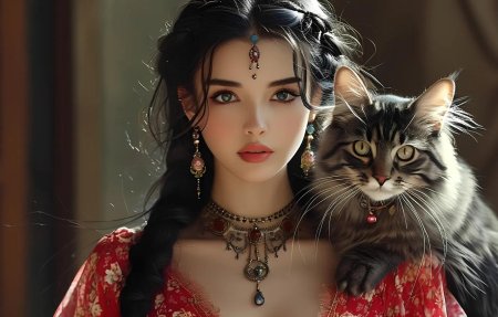 Кот девушка