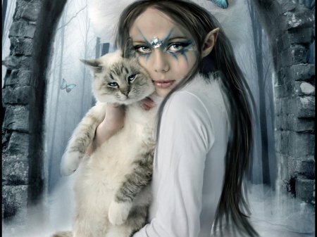 Девушка с котами