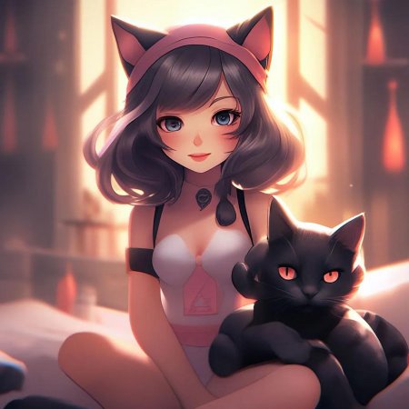 Девушка кот