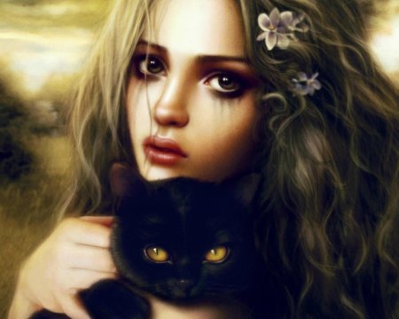 Девушка с кошками