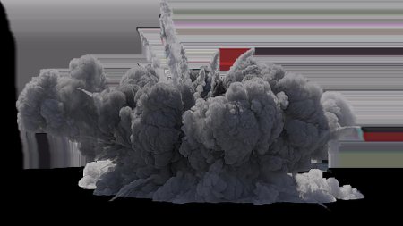 Взрыв на прозрачном фоне