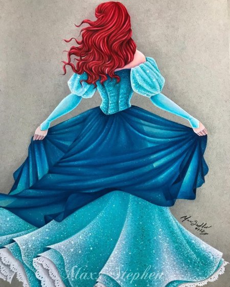 Ариэль дисней в голубом платье