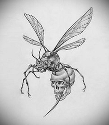 Оса тату эскиз