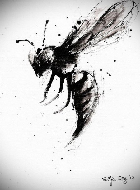 Оса тату эскиз