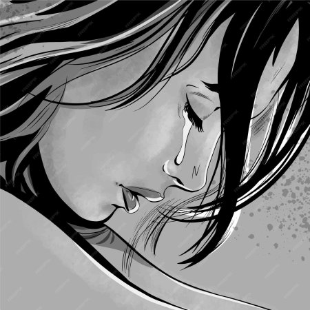 Рисунок плачущей девушки