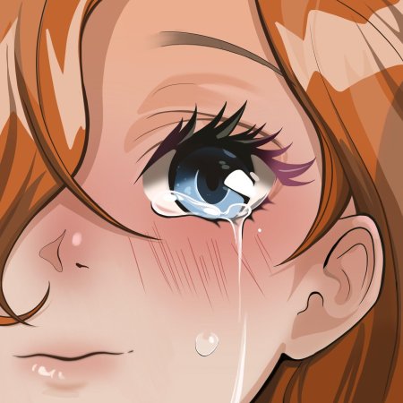 Плачущая аниме девушка