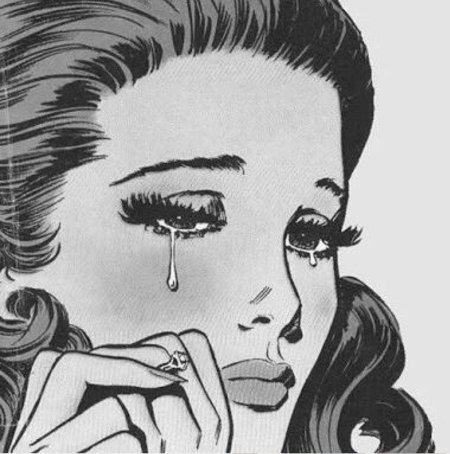 Pop art girl sad