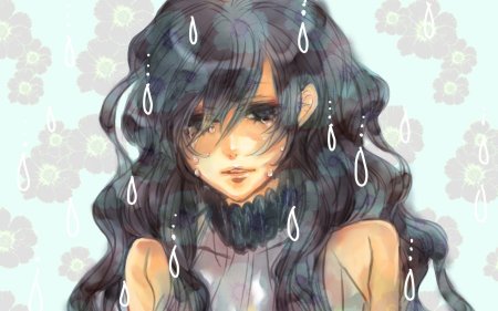 Плачущая аниме девушка