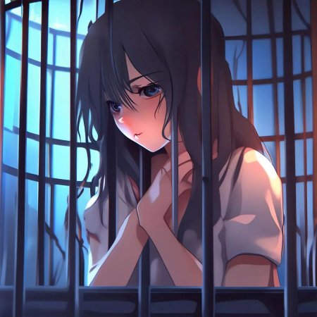 Плачущая аниме девушка