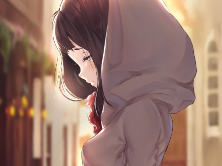 Девушка аниме грустная