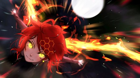 Огненная девушка аниме