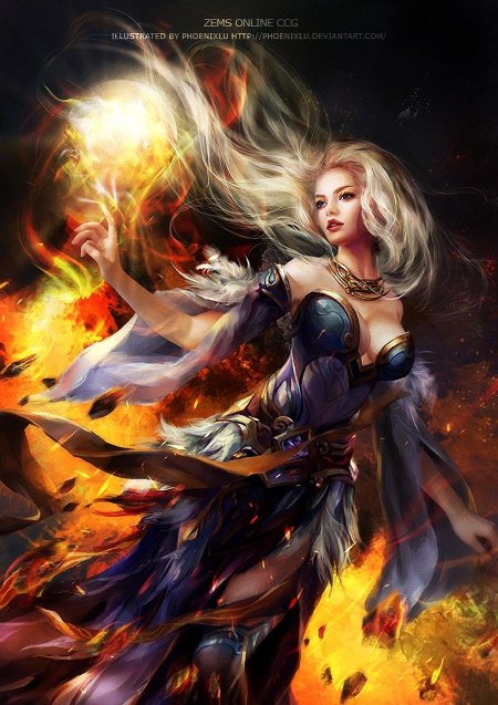 Девушка маг элементалист