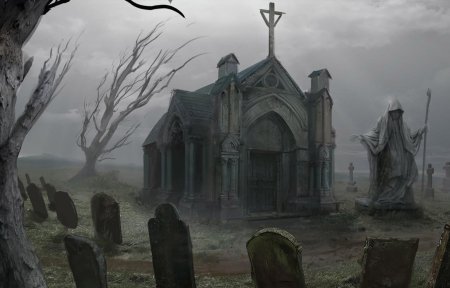 Готичное кладбище фэнтези арт