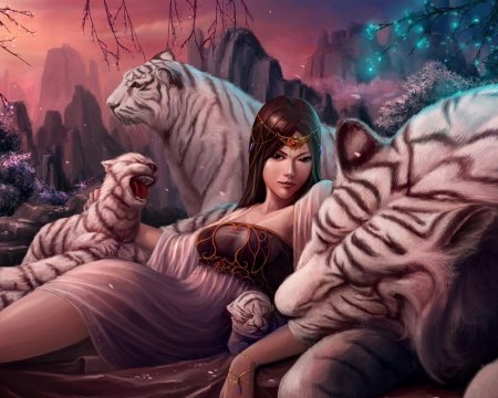 Девушка с тигром