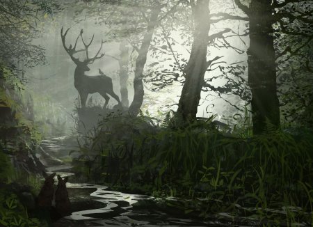 Олени в лесу