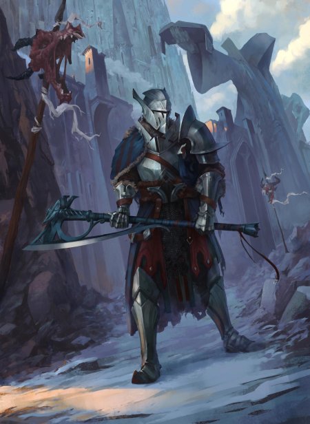 Рыцарь с алебардой фэнтези арт